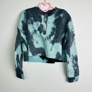 HYFVE Tie-Dye Crew Neck Sweater - Blue and Gray Size Small